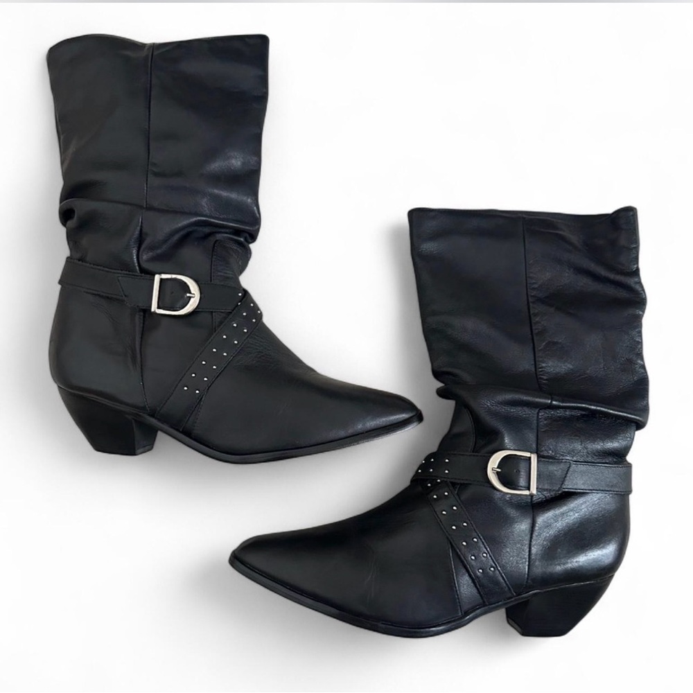 Bruno Valenti Genuine Leather Women's Boots Black 8.5